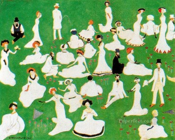 Kazimir Malevich Painting - rest society in top hats 1908 Kazimir Malevich